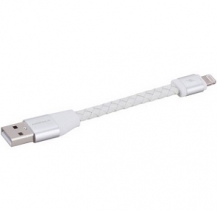 Кабель USB Lightning Momax Elite Link Pro 11cm MFI DL1 Натуральная Кожа (Белый)