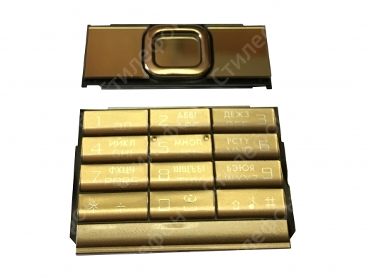 Клавиатура для Nokia 8800 Arte Gold Оригинал русифицированная (Золотая)