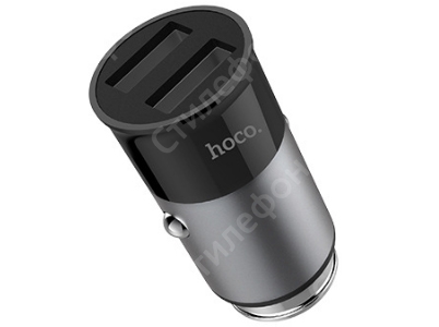 Автомобильное зарядное устройство Hoco Z17A Sure Dual Ports Car Charger 3.1А (Серо-черное)