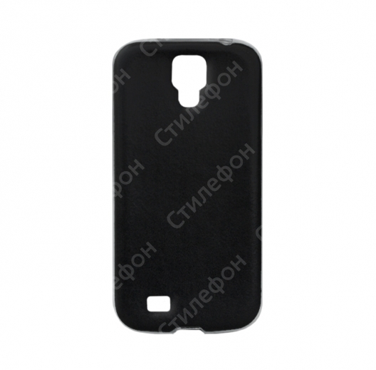 Силиконовый кожаный чехол для Samsung Galaxy S4 тонкий (Черный)