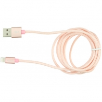 Кабель USB Rock Metal Charge & Sync Round Cable 180cm Lightning (Розовый)