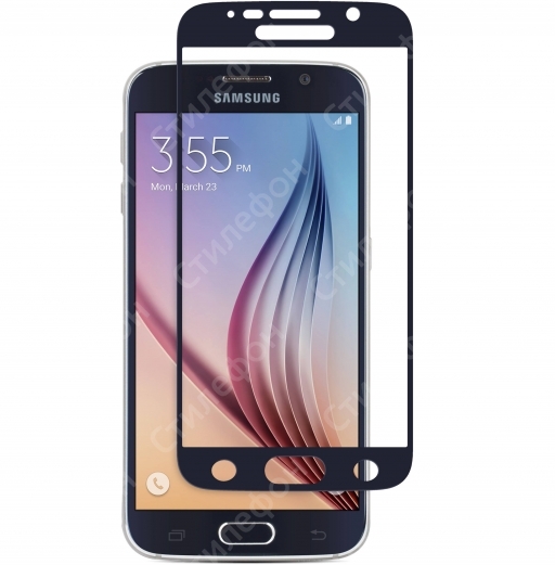 Защитное стекло на весь экран для Samsung Galaxy S6 (Чёрное)