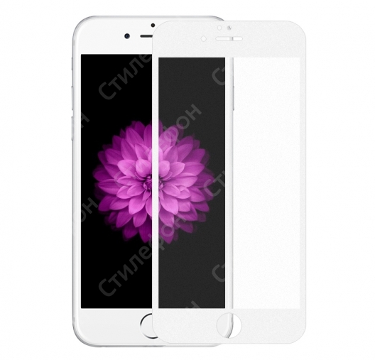 Матовое защитное стекло 0.3мм на весь экран для iPhone 6s (Белое)