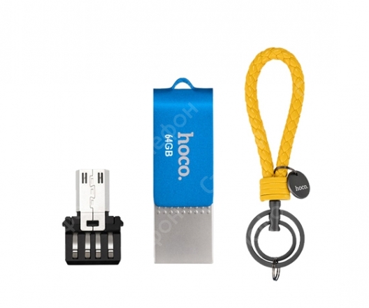 Внешний флеш накопитель Hoco UD3 U Key Type C / Micro USB Flash Disk 64GB (Синий)