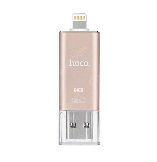 Внешний флеш накопитель Hoco UD2 Apple USB Flash Disk MFI 64GB (Золото)
