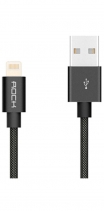 Кабель USB Lightning Rock MFI Charge & Sync Round Cable II 30см (Черный)