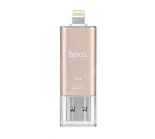 Внешний флеш накопитель Hoco UD2 Apple USB Flash Disk MFI 32GB (Золото)