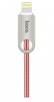 Кабель USB Hoco U8 Lightning Металлический 1M (Розовый)