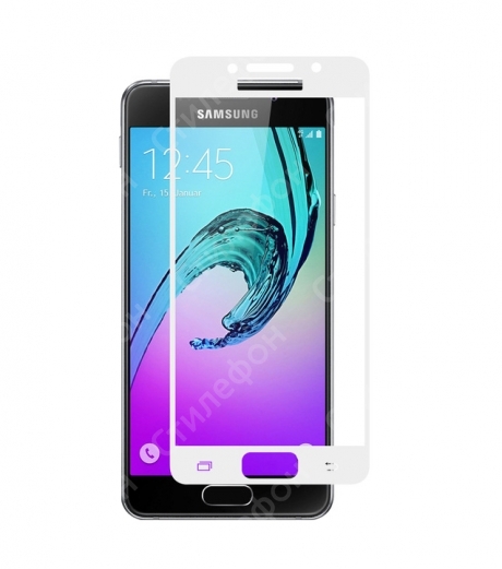 Защитное стекло на весь экран для Samsung Galaxy A7 2016 SM A710F (Белое)