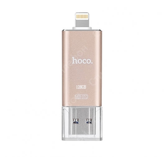 Внешний флеш накопитель Hoco UD2 Apple USB Flash Disk MFI 128GB (Золото)