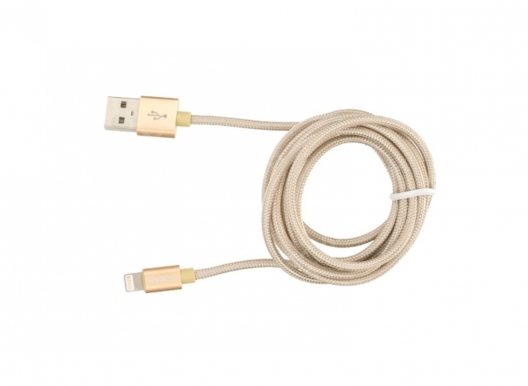 Кабель USB Rock Metal Charge & Sync Round Cable 180cm Lightning (Золотой)