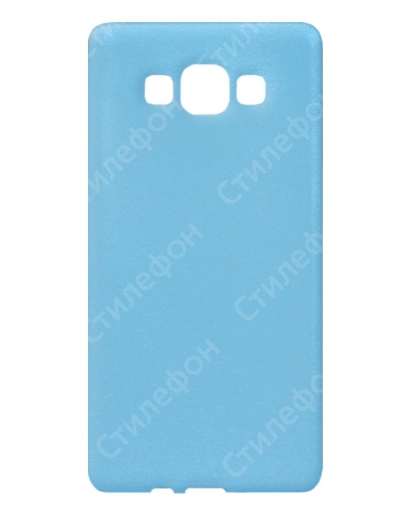 Силиконовый кожаный чехол для Samsung Galaxy A5 тонкий (Голубой)