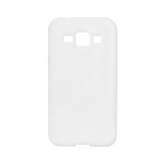 Силиконовый кожаный чехол для Samsung Galaxy J1 J100 тонкий (Белый)