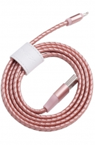 Кабель USB Momax Elite Link Pro 1m MFi Lightning Натуральная Кожа (Розовое золото)