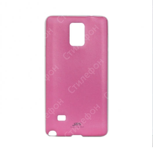 Силиконовый кожаный чехол для Samsung Galaxy Note 4 тонкий (Розовый)