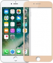 Защитное стекло 3D 0.2мм на весь экран для iPhone 7 Plus (Золотое)
