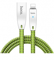 Плетеный Кабель с Автоотключением Hoco U11 Zinc Alloy Lightning Cable Для Apple (Зеленый)
