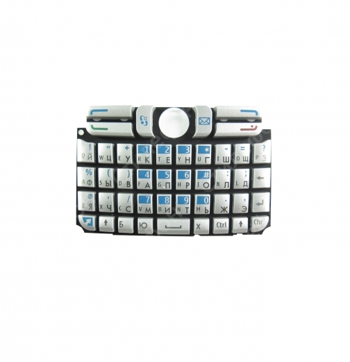 Клавиатура для Nokia E61 русифицированная (Серебряная)