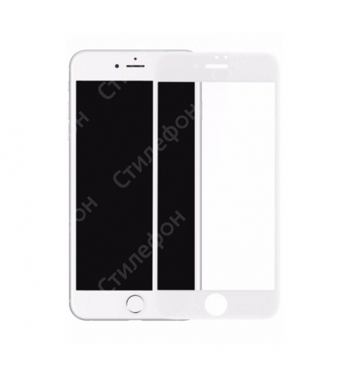 Защитное стекло 3D 0.3мм на весь экран для iPhone 7 Plus (Белое)