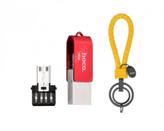 Внешний флеш накопитель Hoco UD3 U Key Type C / Micro USB Flash Disk 16GB (Красный)