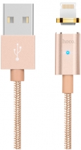 Магнитный USB Кабель для iPhone Hoco U16 Lightning Magnetic Cable (Золотой)