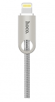 Кабель USB Hoco U8 Lightning Металлический 1M (Серебряный)