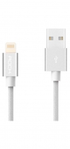 Кабель USB Lightning Rock MFI Charge & Sync Round Cable II 30см (Серебряный)