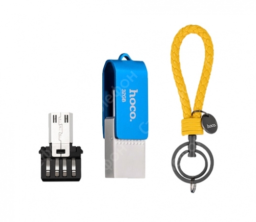 Внешний флеш накопитель Hoco UD3 U Key Type C / Micro USB Flash Disk 32GB (Синий)