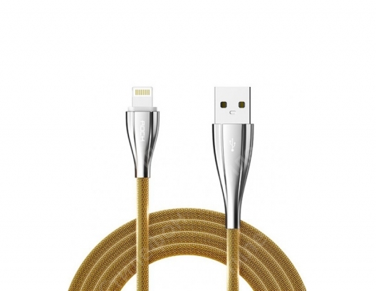 Кабель USB Lightning Rock Metal Data Cable 100см (Золотой)