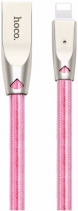 Кабель Hoco U9 Zinc Alloy Jelly Knitted Lightning Charging Cable 1.2m (Розовый)