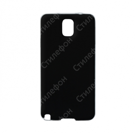 Силиконовый кожаный чехол для Samsung Galaxy Note 3 тонкий (Черный)