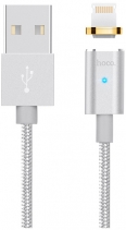 Магнитный USB Кабель для iPhone Hoco U16 Lightning Magnetic Cable (Серый)