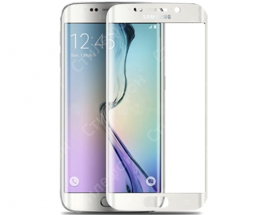Защитное стекло 3D 360º для Samsung Galaxy S6 Edge SM G925F на весь экран (Белое)