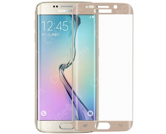 Защитное стекло 3D 360º для Samsung Galaxy S6 Edge SM-G925F на весь экран (Золотое)