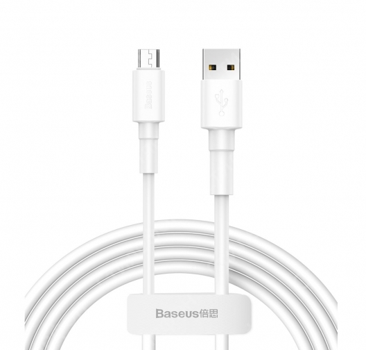 Кабель Baseus Mini White Cable Micro USB 2.4A 1м