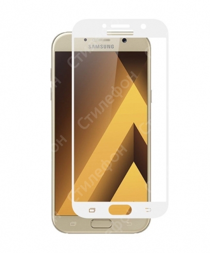 Защитное стекло на весь экран 0.3мм для Samsung Galaxy A3 2017 SM-A320 (Белое)