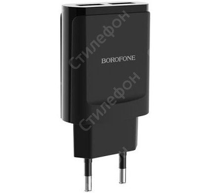 Сетевое Зарядное Устройство Borofone BA8A 2 USB 2.1A (Чёрное)