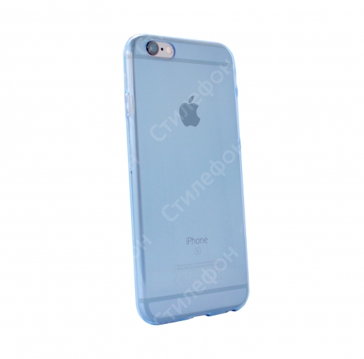 Чехол силиконовый для iPhone 6s тонкий (Прозрачный Синий)