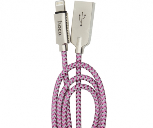 Плетеный Кабель HOCO U10 Lightning Zinc Alloy Reflective Charging Cable (Фиолетовый)