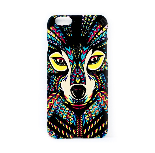 Чехол для iPhone 6s Plus Luxo светящийся люминесцентный Animals (Волк с глазками)