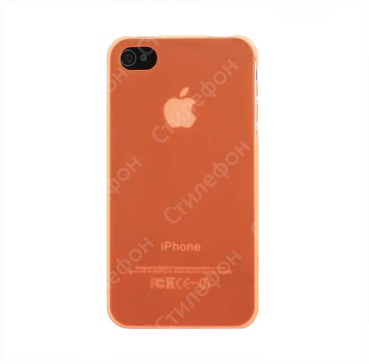 Чехол для iPhone 4s S.n.e.g (Оранжевый матовый прозрачный)