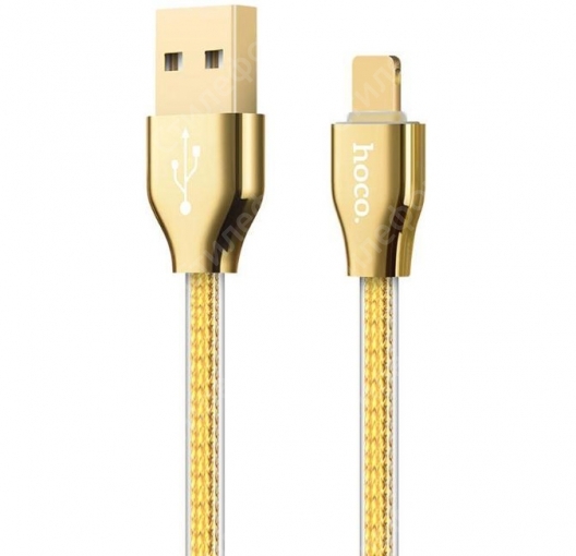 Кабель Hoco X7 Jelly Knitted Lightning Charging Cable 1.2m (Золотой)