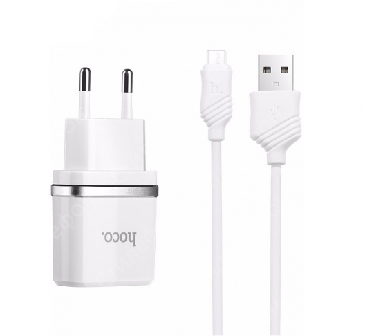 Сетевое зарядное устройство HOCO C11 Smart Single 1 USB Micro Charger Set (+Кабель для Android)