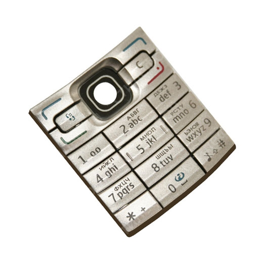 Клавиатура для Nokia E50 русифицированная (Серебряная)