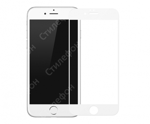Матовое защитное стекло 3D 0.3мм на весь экран для iPhone 8 Plus (Белое)