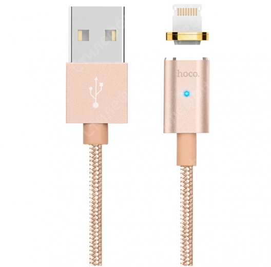 Магнитный USB Кабель для iPhone Hoco U16 Lightning Magnetic Cable (Золотой)