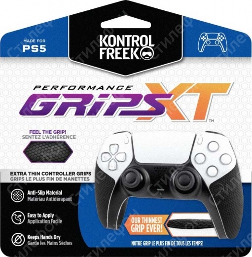 Наклейка ®KontrolFreek Grips XT Extra-Thin на DUALSENSE PS5 (Ультратонкая — Антимикробная против пота)