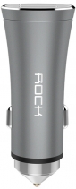 Автомобильное зарядное устройство Rock H1 Car Charger With Hammer 2 USB 2.4A (Серый космос)