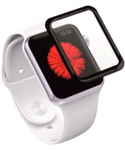 3D Стекло для Apple Watch на весь экран с краями из углеродного волокна 0.2мм (42)