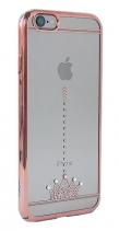 Чехол со стразами Swarovski iSecret для iPhone 6s (Розовая корона)